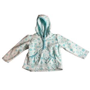 Faded Glory Fleece Girls Vintage Y2K Blue & White Hearts Fleece Size 18 Months